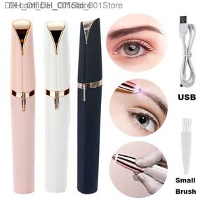 USB electric eyebrow trimmer painless eyebrow trimmer mini shaver portable facial nose hair remover hair remover makeup tool Z230814