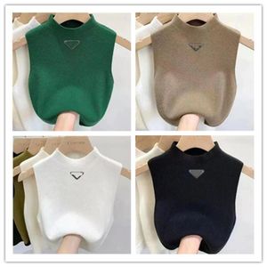 NEW Summer Short Designer Clothe Womens Knit Sexy Base Shirt Light Thin Letter Embroidery for Womans Vest Top Waistcoat Jumper Woman