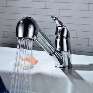 Mutfak Muslukları Musluk Döner Spout Lavabo El Ele Çekin Bir Delik Mixer Monobloc Chrome Modern Musluklar