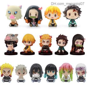 Pull Toys 4-5cm Demon Killer character Tanjiro Nezuko character Inosuke Zenizu action character Q Ver. sitting kimetsu no yaiba character model toy Z230814