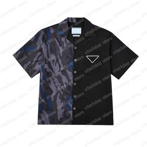 22SS män designers t shirt bomull kamouflage triangel etikett kort ärm man besättning nacke streetwear vit svart grön xinxinbuy m-xl252y