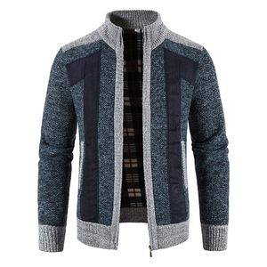 Mens Sweaters Cardigan Winter Thick Sweater Fleece Slim Male Autumn Knitted Sweatercoat Patchwork Jacket Plus Size 4XL 230811