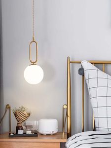 Lampy wiszące nowoczesne nordyckie lampa LED Złote szkło wiszące światła jadalnia luksus na kuchenne łóżko żyrandole dekoracja