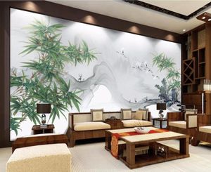 Wallpapers CJSIR Custom Wallpaper Simple Chinese Bamboo Mood Ink Landscape TV Backdrop Walls Living Room Bedroom Murals 3d