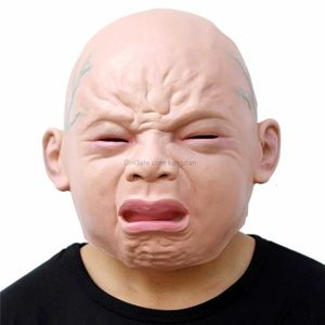 Nowość lateksowa guma przerażająca płacz baby twarz maska ​​na głowę zabawne imprezowe kostiumy maski na Halloween cosplay propon