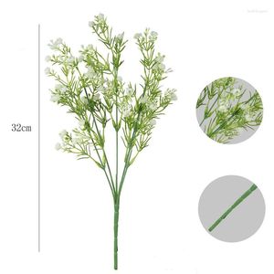 Dekorativa blommor Plastsimulering Bukett Autumn Color Babysbreath Green Plant Valentine's Day Gift Holiday Party Decoration Artificial