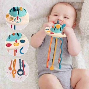 Потянуть игрушки веревкой веревку самолета для маленьких детей для маленьких детей 1-3 Montessori Baby Toys 6-12 месяцев, силиконовой веревки НЛО.