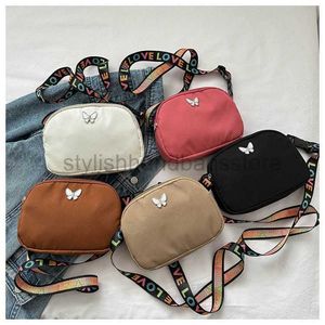 Shoulder Bags Girls' Small Bag 2023 New Korean Canvas Chest Bag Solid Simple Skew Cross Small Square Bag Student Personalized Waist Bagstylishhandbagsstore