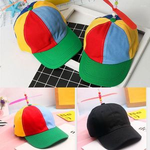 Ball Caps Adult Kid Summer Helicopter Propeller Baseball Cap Colorful Patchwork Dragonfly Beaded Cosplay Party Adjustable Snapback Hat