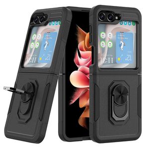 Full Body Protection Heavy Duty Shock Absorption Kickstand Silicone Rubber Phone Case Cover For Samsung Galaxy Z Flip 5 5G/Z Flip 4 5G