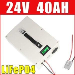 24V 40AH LIFEPO4 Batteripaket 1000W Electric Bike Scooter Li Jon Batterifattig fodral LCD Display