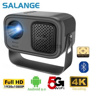 Projectors Salange P28A MINI Projector Android 9 Smart TV BT5.0 WIFI Sync Phone Screen Electronic Focus Portable Home Theater 1080P Via HD x0811