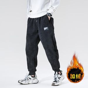 Męskie spodnie zimowe sztrukoi mężczyźni luźne jesień ładunków blokowanie patchwork patchwork hip hop sportowe spodnie męskie joggery streetwearne joggery