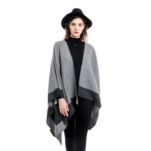 Scarve Cashmere Feel Shawl Lady Double-sided Winter Cape Spring Autumn Retro Cardigan Classic Simple Cloak Soft Large Blanket 230811