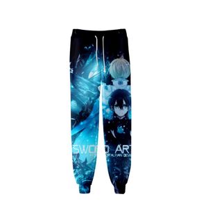 Unisex anime sao miecz sztuka online spodnie dresowe 3d joggers spodnie spodnie mężczyźni mężczyźni kobiety ubrania hip hop pantalon homme sweatpants283n