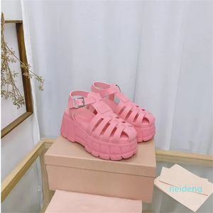 High Platform Sandals Chunky Sole Shoes Beach Sandal Factory Factorwear Bucked Justerbar sido Ankel Straps Rubber Fisherman