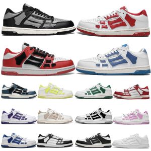 Najlepsze designerskie szkieletowe swobodne Skel High Low Buty koronkowe trenery biały czarny niebieski zielony szkielet kości biegacz sportowy platforma męska