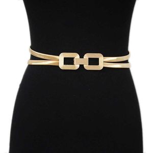 Belts Vintage Metal Elastic Belts for Women Golden Dress Decor Waist Belt Girls Skinny Waist Chain Female Belt