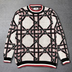 Suéter dos homens Geometria Contraste Cor Costura Homens Manga Longa Slim Malha Pulôver Suéter Vestido Social Camisa Streetwear Roupas 230810