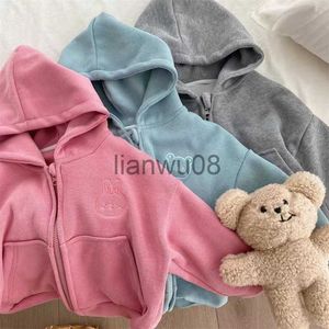 Jackets Children'S Clothing For Girls Outerwear Autumn Kids Coat Cartoon Embroidery Hooded Baby Boys Jacket Long Sleeve Infant Girl Tops x0811