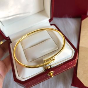 With box Luxury thin Nail Bracelet Designer Bracelet diamond Fashion Cuff Bracelet for Men Women Couple Bangle Gold Bangle Designer Jewelry Valentine's Day Gift