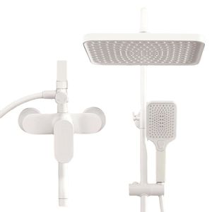 Conjunto de chuveiro Sistema de chuveiro branco Puro Sistema de chuveiro de qualidade de cobre Bathtub Torneira chuva chuveiro chuveiro Spa de banho de banho de banho de banho