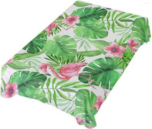 Table Cloth Tropical Leaf Flower Pink Flamingo Rectangle Cover For Dining Kitchen Parties