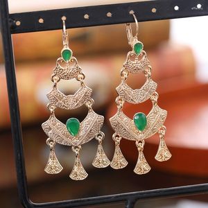 Dangle Earrings Morocco Wedding Dress Eardrop Jewelry Luxury French Hook Style Ladies'ear Clip Bijouのためのゴールドカラードロップ