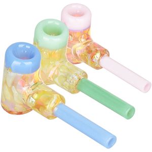 Latest Colorful Art Hammers Pocket Pyrex Thick Glass Pipes Handmade Portable Filter Dry Herb Tobacco Spoon Bowl Smoking Bong Holder Innovative Handpipes Hand Tube