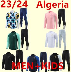 알제리 트랙 슈트 Mahrez Algerie Soccer 조깅 23/24 Bounedjah Survetement Maillot de Fe Feghoul Sportswear Football Training Suit