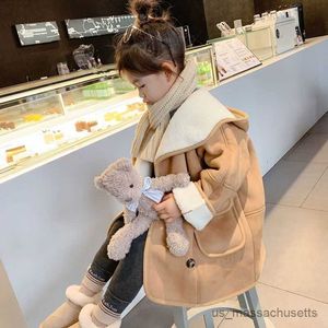 Jackets Winter Kids Khaki Parka Jacket Children Clothing Girls Boys Jacket Clothes Faux Coat Outerwear Overcoat R230812