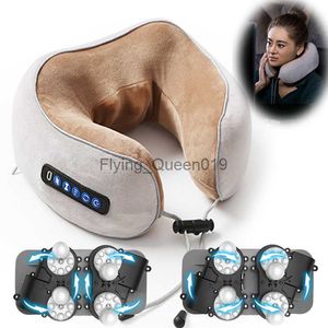 Electric U Shaped Pillow Neck Massager USB Laddning Portable Neck Shoulder Cervical Relaxande Massager Protector Outdoor Home Car HKD230812