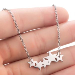 Everfast Wholesale 10pc/Los fließende Sterne Edelstahl Anhänger Halsketten zierliche Meteor -Reize für Frauen Kinder koreanische Modeschmuck Geschenk