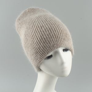 Mütze/Schädelkappen Schädel Mützen Bling Pailletten Kaninchenfell gestricktem Hut weiche Winterhüte für Frauen Gorros Frau Cap 230811