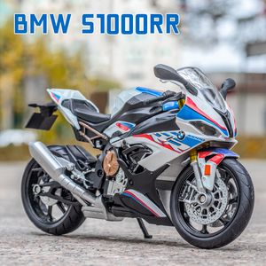 DIECAST-modell 1/12 S1000RR-legering Diecast Motorcykelmodell Toy Collection Hobbies Shork-Absorber Off Road Autocycle Toys Car Kid Gifts 230811