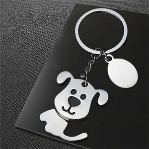 Keychains Lanyards New 360-degree Shaking Head Dog Keychain Charms Cute Key Ring Pet Lovers Souvenir Bag Ornaments Accessories