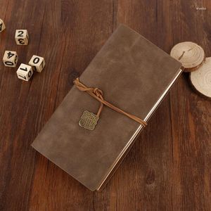 60sheets 11 21cm Vintage Blank Paper Notebook Junk Journal Pu Leather Book Cover Diy Scrapbooking Planner