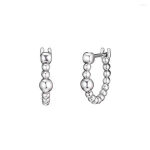 Kolczyki obręcze Authentic 925 Sterling Srebrny sznur koralików dla kobiet Pierścień Wedding Ear Fine Jewelry Brincos Bijoux