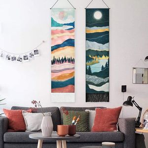 Tapestres paisagem pintada de tapeçaria sol e lua tapeçaria parede pendurada no tarô hippie tapetes de parede decoração de dormitório decoração de jardim 230812