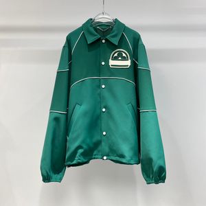 Jaqueta de designer de marca de luxo outono inverno mais recente moda bordada bordada jaqueta verde de tamanho superior masculino masculino