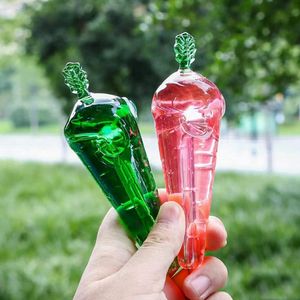 Colorful Smoking Pyrex Thick Glass Pipes Liquid Filling Freezable Portable Herb Tobacco Filter Spoon Bowl Innovative Carrot Style Handpipes Cigarette Holder DHL