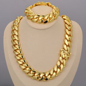 Pendant Necklaces Wholesale Hip Hop Jewelry 20mm Luxury 10K 18K 24K Real Gold Plated Custom Solid Cuban Miami Cuban Link Chain Necklace For Men 230811