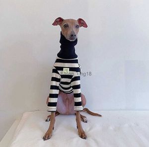 Pet Black White Striped Clothing Nowe włoskie greyhound wiosna letnia ubrania psów dla psów koszula para pies ubrania szczeniąt HKD230812