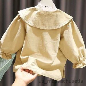 Ceket kız bebek nakış pamuk pamuk prenses ceket trençkot çocuklar bahar sonbahar doğum günü paltolar çocuk kıyafetleri r230812