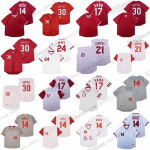 1969 Pete Rose Vintage Baseball Jerseys Dave Concepcion Chris Sabo Sanders Perez Ken Griffey Jr.