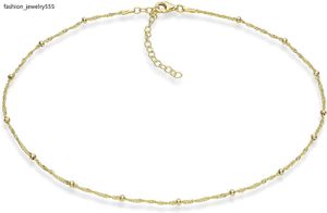 Strängsträngar Miabella 18K Guld över 925 Sterling Silver Italian Sparkling Mirror Chain Halsband Lämplig för kvinnor och flickor tillverkade i Italien