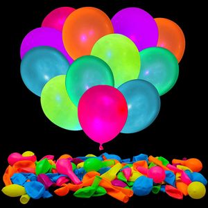 Andere Event -Party liefert 300pcs Neon Glowballons wiederverwendbar in den dunklen 10 Zoll 7 Farben Fluoreszenz 230812
