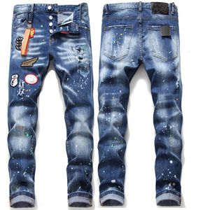 Дизайнерские джинсы Мужские джинсы разорванные джинсы Джинсовые брюки брюки Pure Color Slim Fit Retro Casual Outdoor Sweat Ants