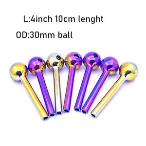Nano Plating Glass Oil Burner Pipe 4Inch 30mm Ball Glass Pipes Great Tube Oil Nail Tips Full Of Colorful Exquisite Craftsmanship