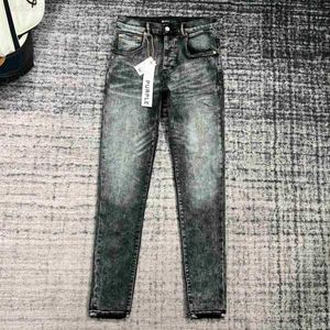 Designer Jeans Herren lila Hosen gerissene reguläre Tränen gewaschen altes langes Loch 30-382aucd7n2